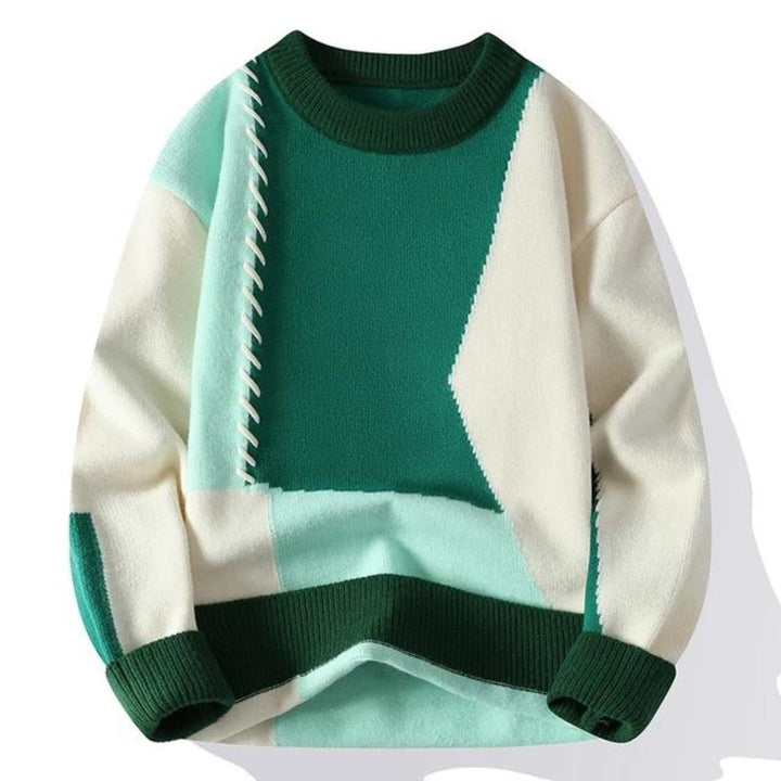 FARVERIG ELEGANCE | GEOMETRISK STRIKTRØJE