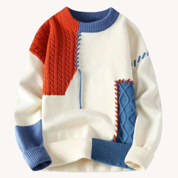 FARVERIG ELEGANCE | GEOMETRISK STRIKTRØJE
