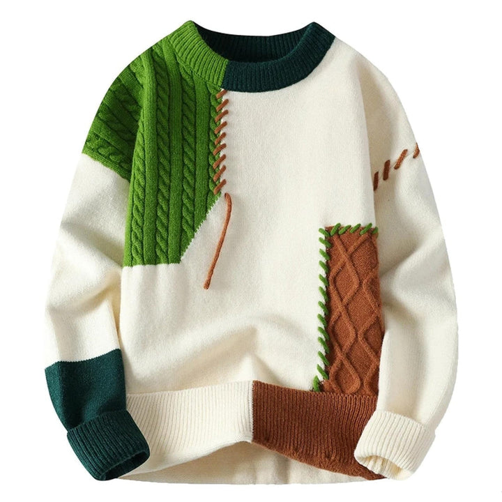 FARVERIG ELEGANCE | GEOMETRISK STRIKTRØJE