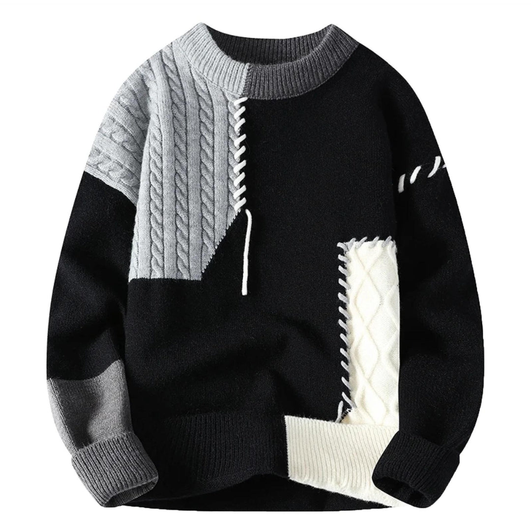FARVERIG ELEGANCE | GEOMETRISK STRIKTRØJE