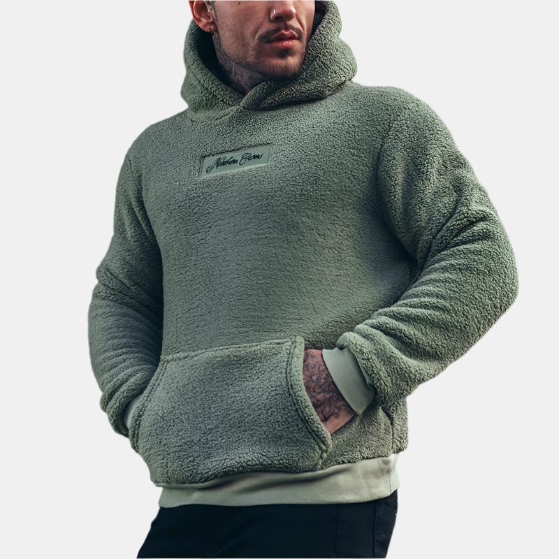 Blød og Stilfuld Teddy-Hoodie til Mænd - "Arctic Comfort"