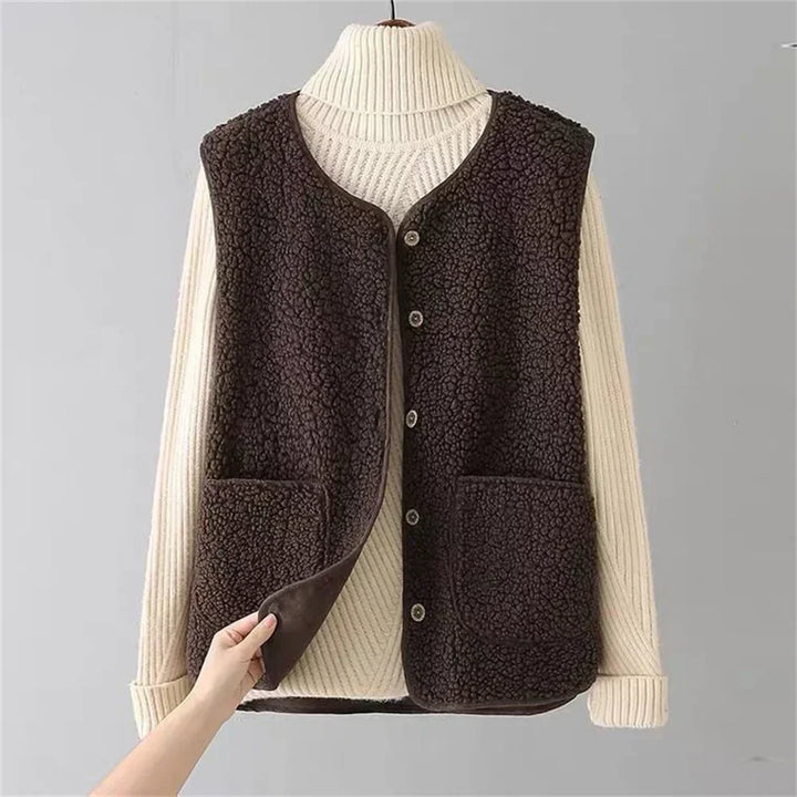 Blød Teddy Vest med Lommer – Komfort og Stil