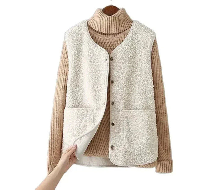 Blød Teddy Vest med Lommer – Komfort og Stil