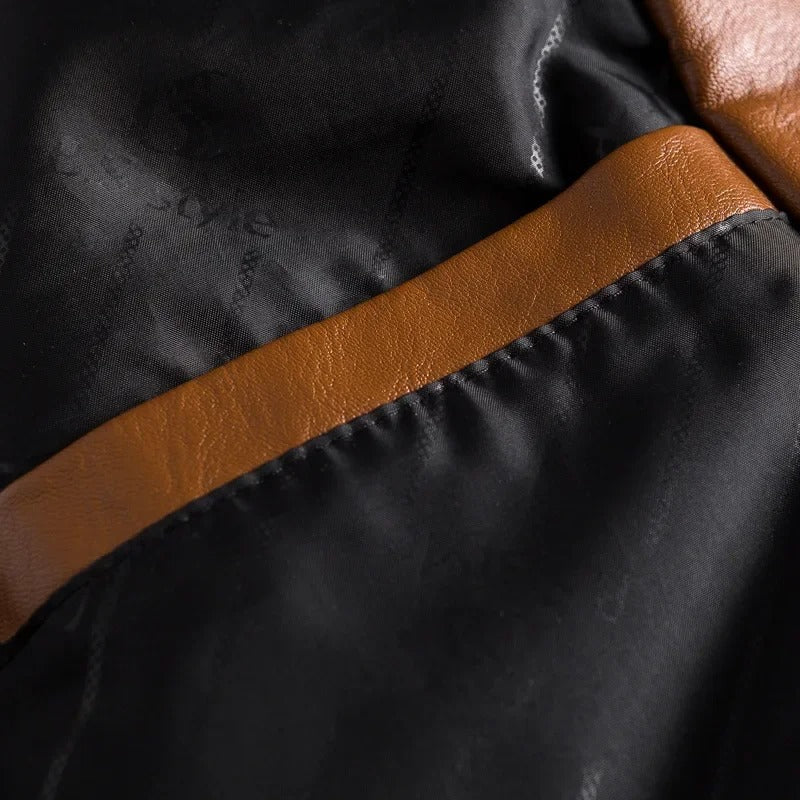 KLASSISK HERREJAKKE I LÆDERLOOK | TIDLØS STIL OG ELEGANCE